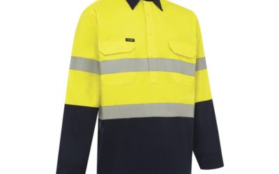 Workit Hi Vis Closed Front Dual Weight Welders Taped Shirt 2027T