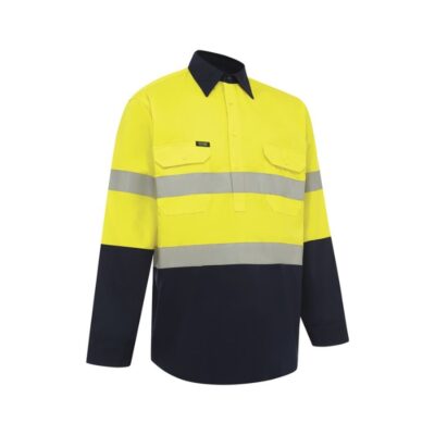 Workit Hi Vis Closed Front Dual Weight Welders Taped Shirt 2027T