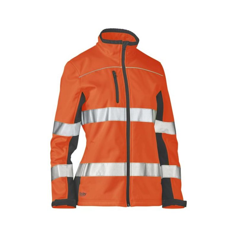Bisley Ladies Taped Hi Vis Soft Shell Jacket BJL6059T - Image 3