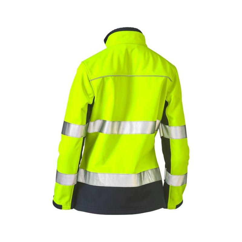 Bisley Ladies Taped Hi Vis Soft Shell Jacket BJL6059T - Image 2