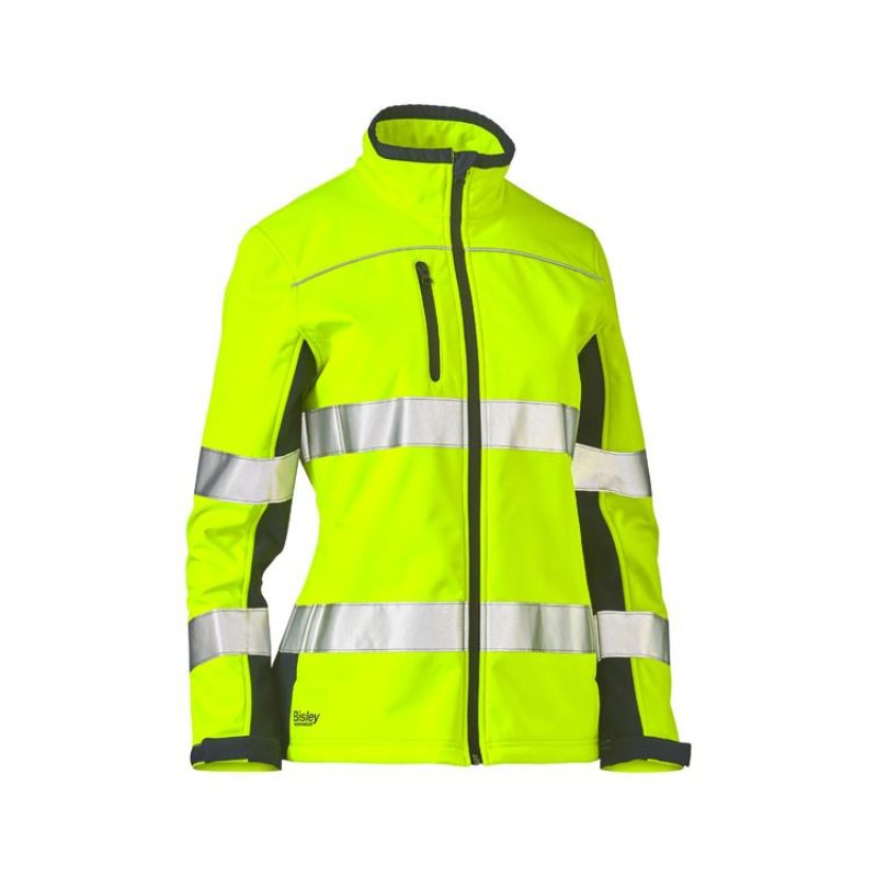 Bisley Ladies Taped Hi Vis Soft Shell Jacket BJL6059T