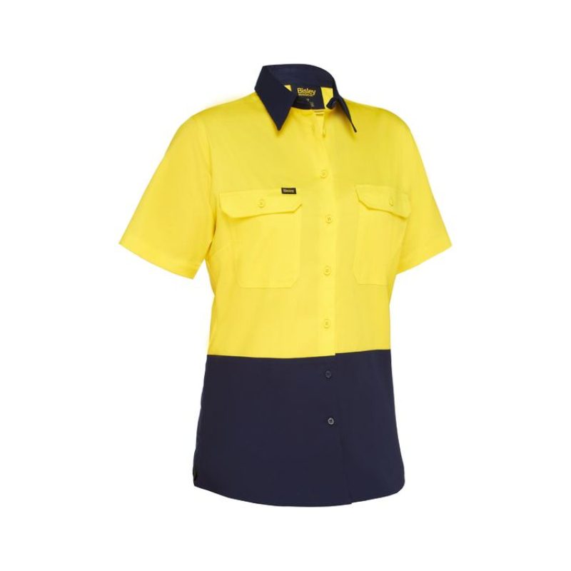 Bisley Ladies Cool Lightweight Hi Vis Drill Shirt BL1895 - Image 3