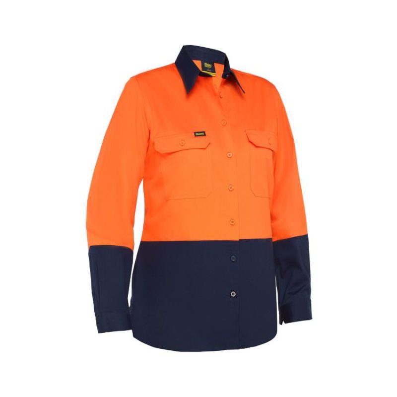 Bisley Ladies Cool Lightweight Hi Vis Drill Shirt BL6895 - Image 3