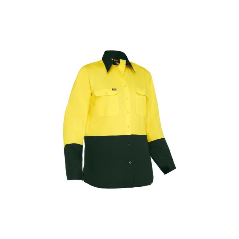 Bisley Ladies Cool Lightweight Hi Vis Drill Shirt BL6895 - Image 5
