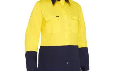 Bisley Ladies Cool Lightweight Hi Vis Drill Shirt BL6895