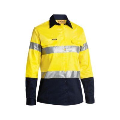 Bisley Ladies Taped Hi Vis Drill Shirt BLT6456